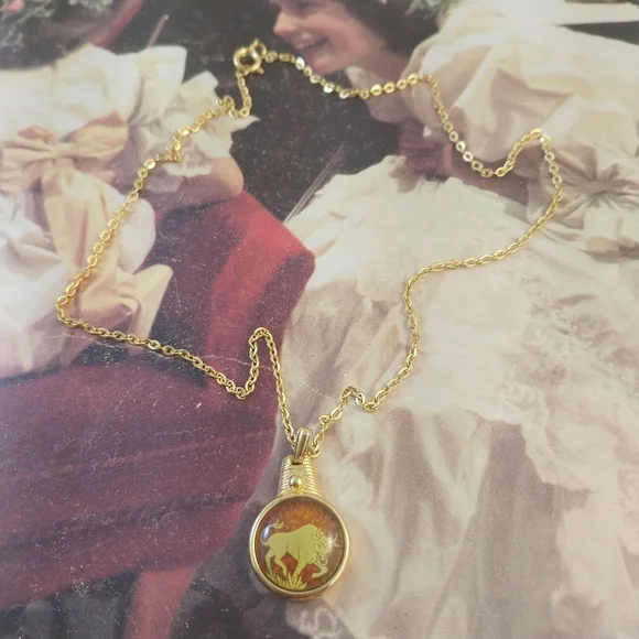 Gold Buffalo Pendant Necklace - Picture 11 of 15